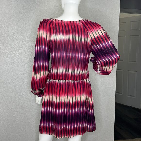 Parker Womens Sz S Dress Silk Mini Blouson Colorful * Tiny Flaw - Picture 4 of 8